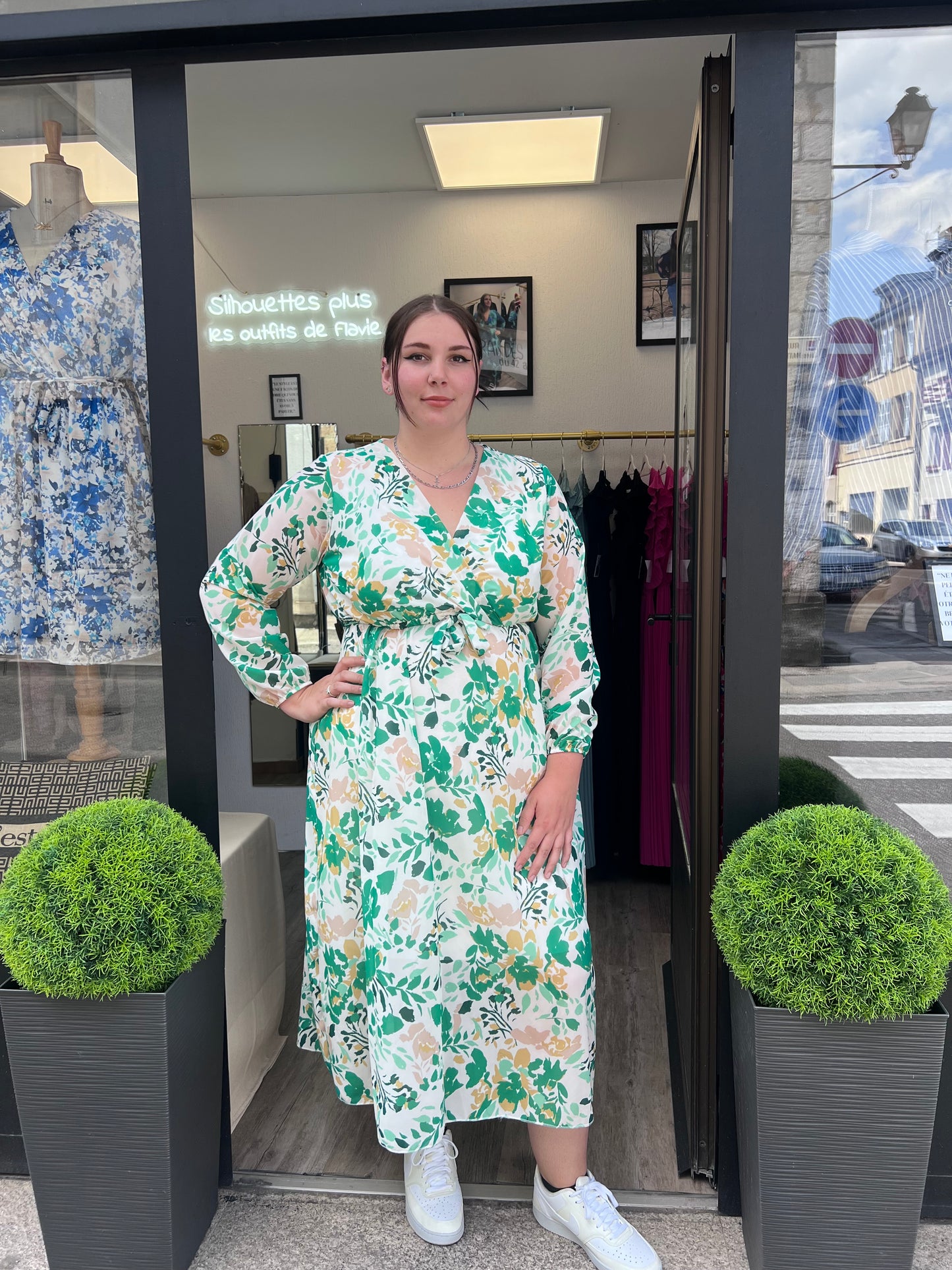 Robe motifs vert
