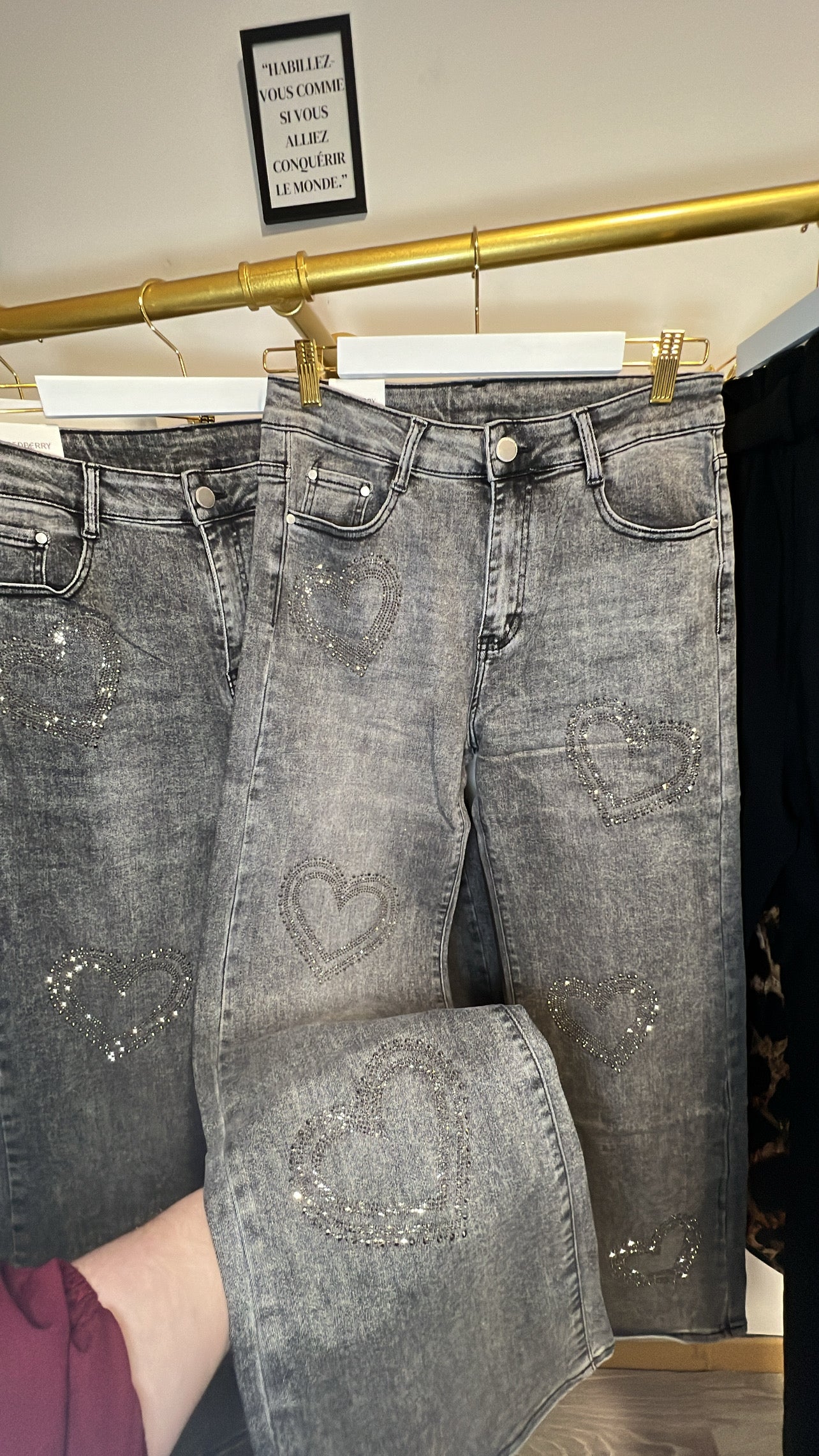 Jeans noir cœur