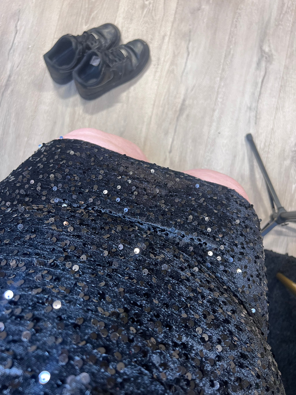 Robe sequin noir velours