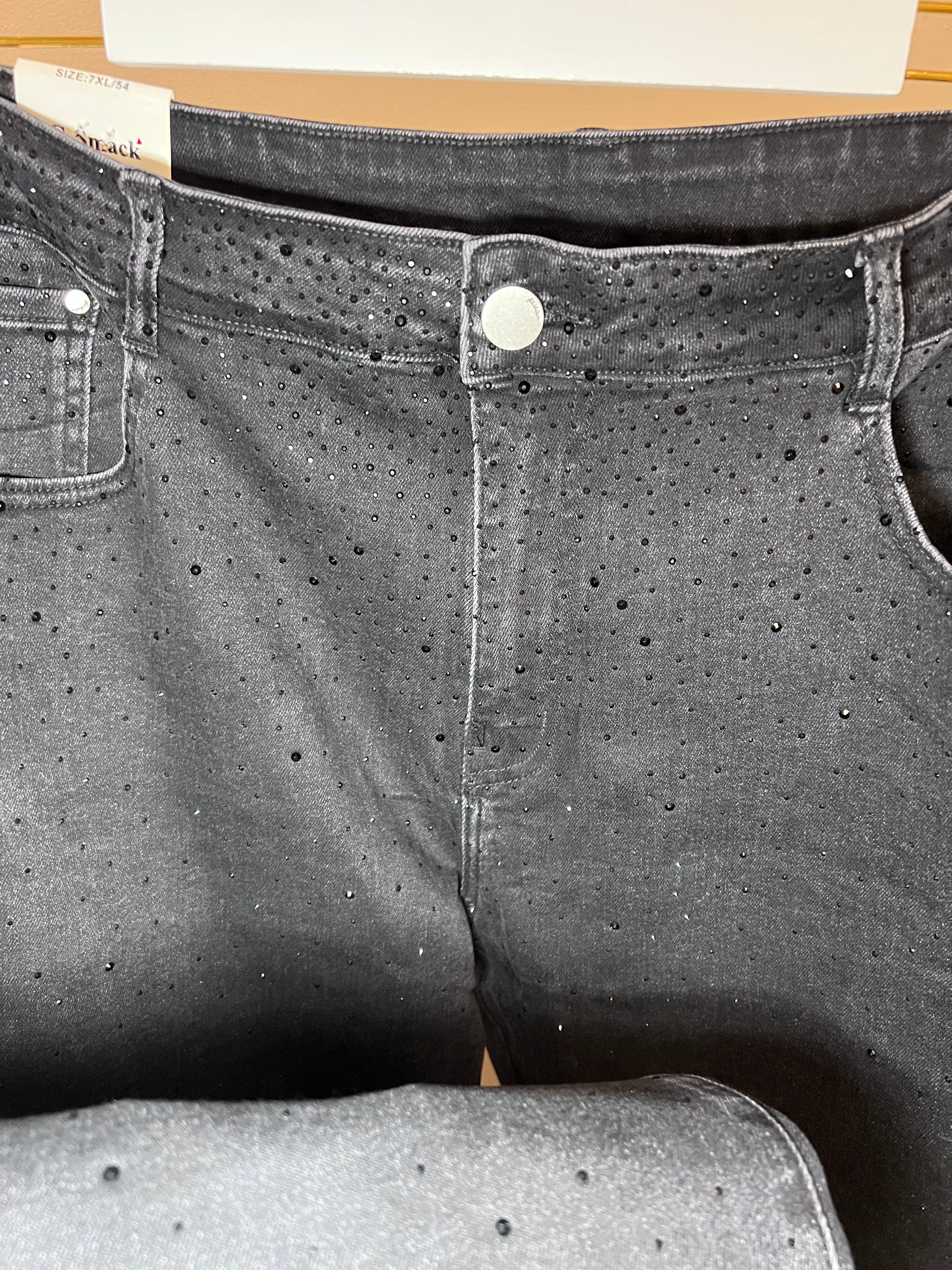 Jeans à paillettes noir