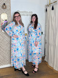 Robe longue bleu