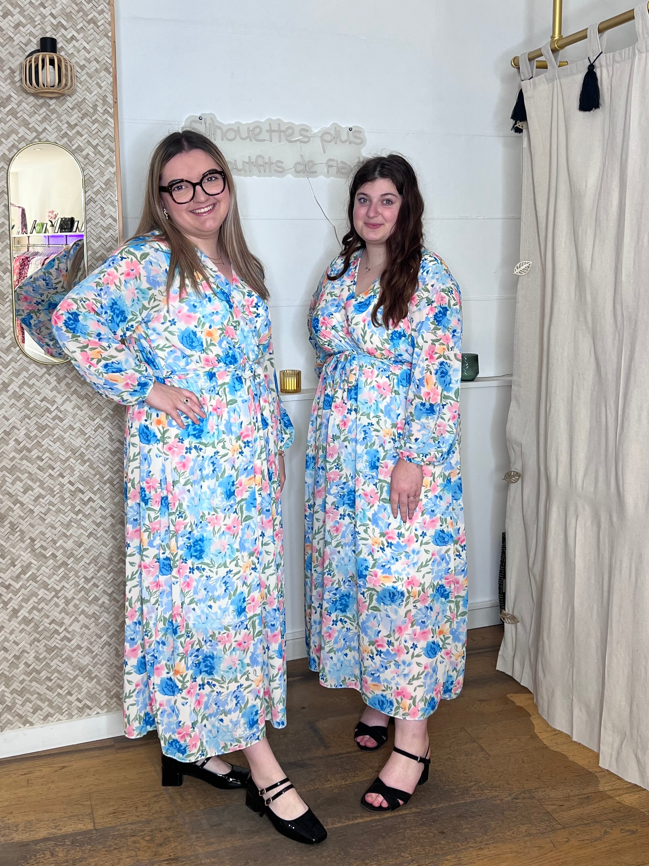 Robe longue bleu