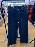 Jeans foncé à paillettes