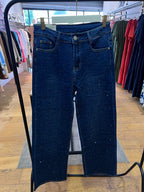 Jeans foncé à paillettes