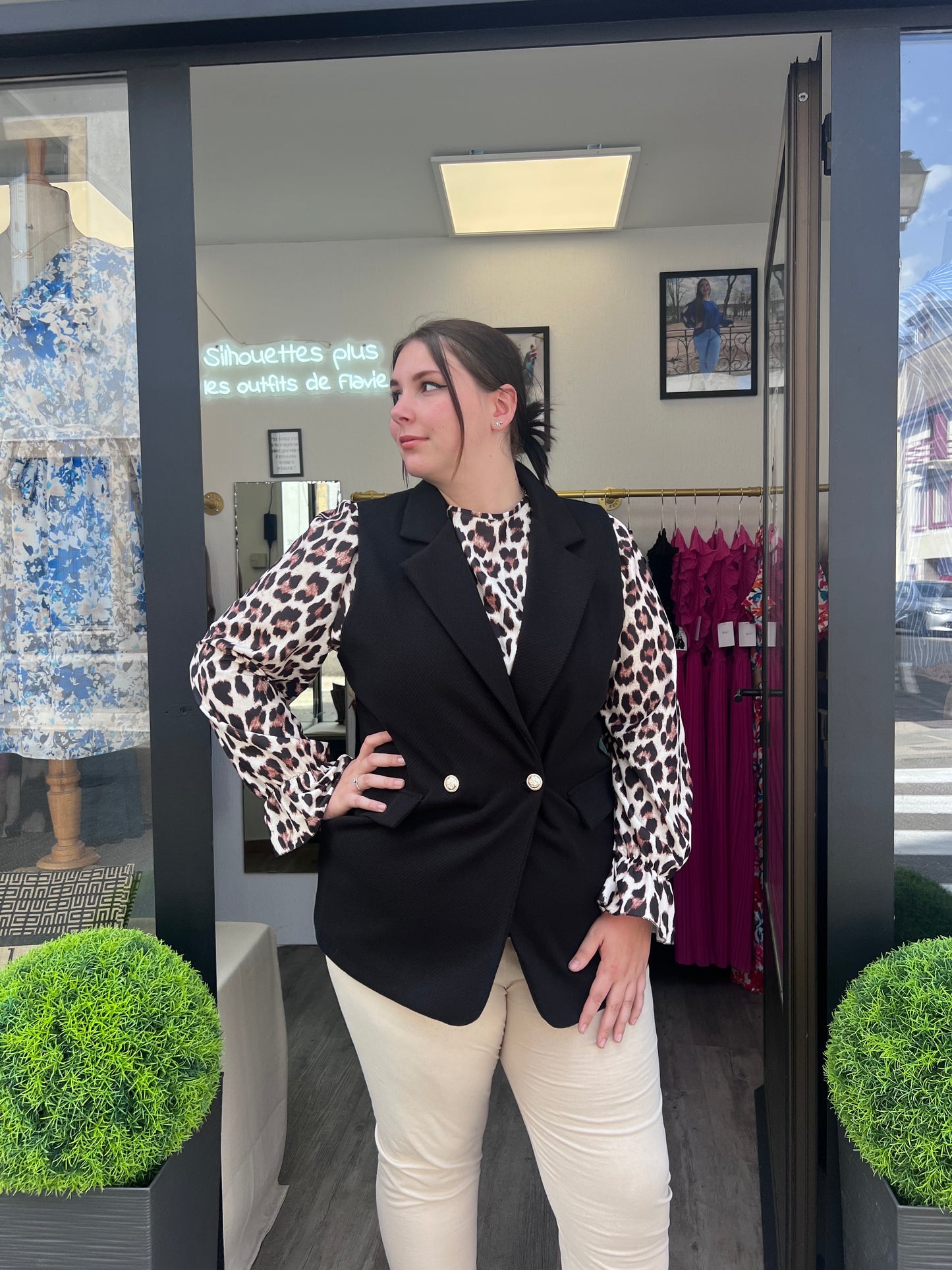 Blazer sans manches noir