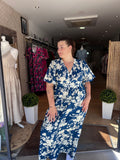Robe longue fleurs blanches
