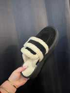 Mocassin noir et beige