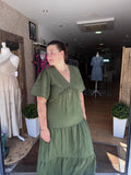 Robe longue kaki