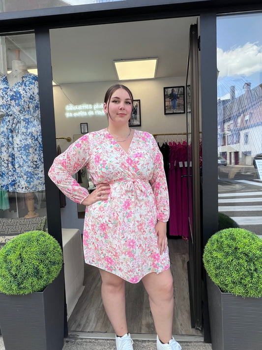 Robe à motif rose