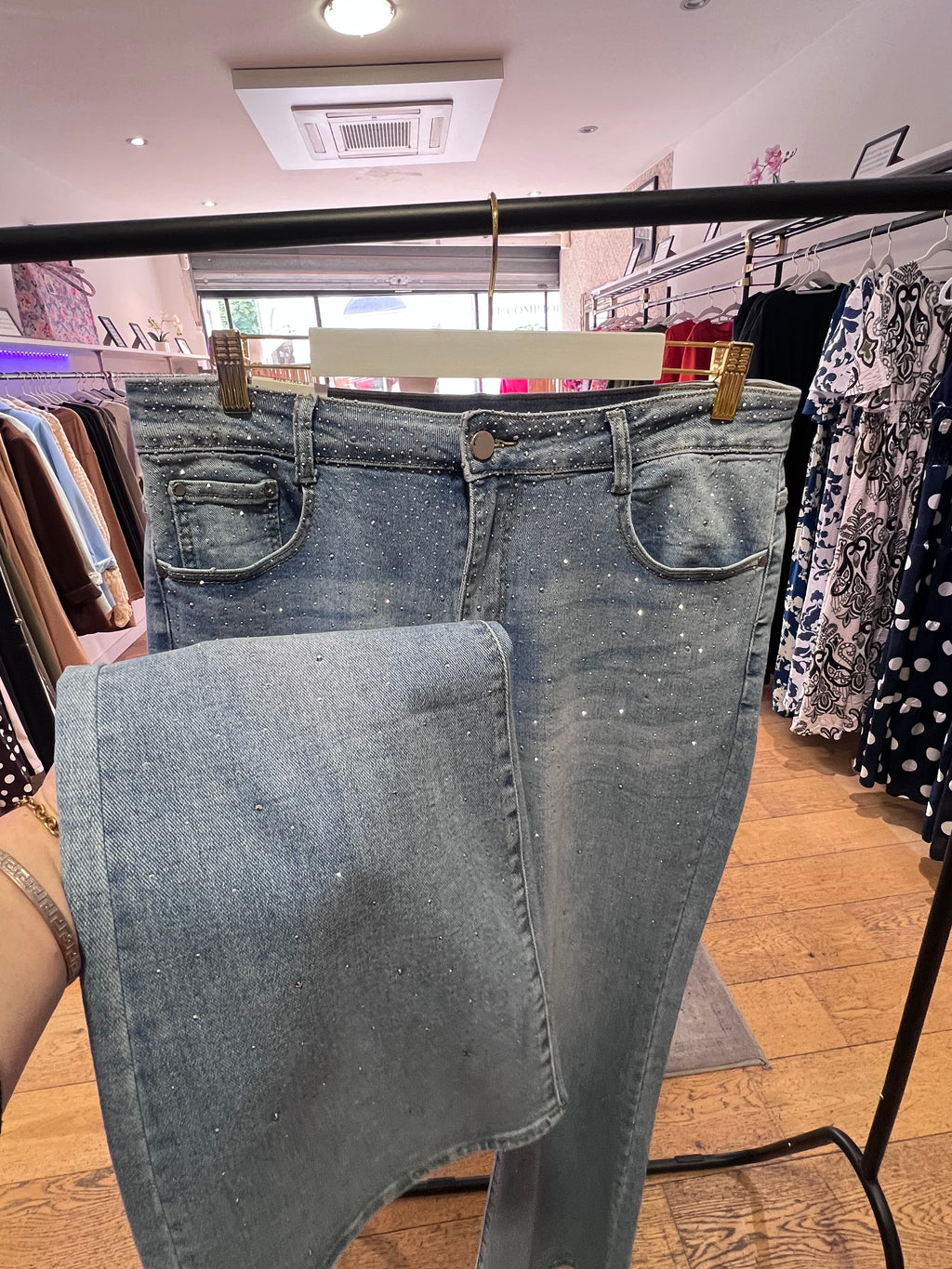 Jeans clair paillettes