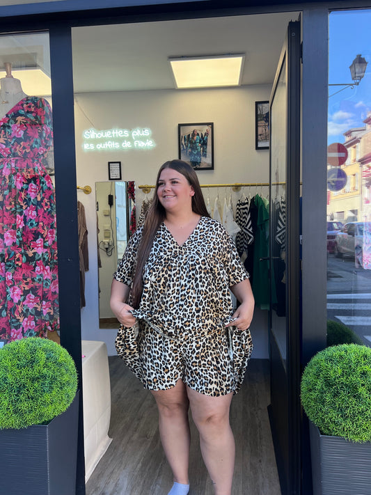 Robe short léopard