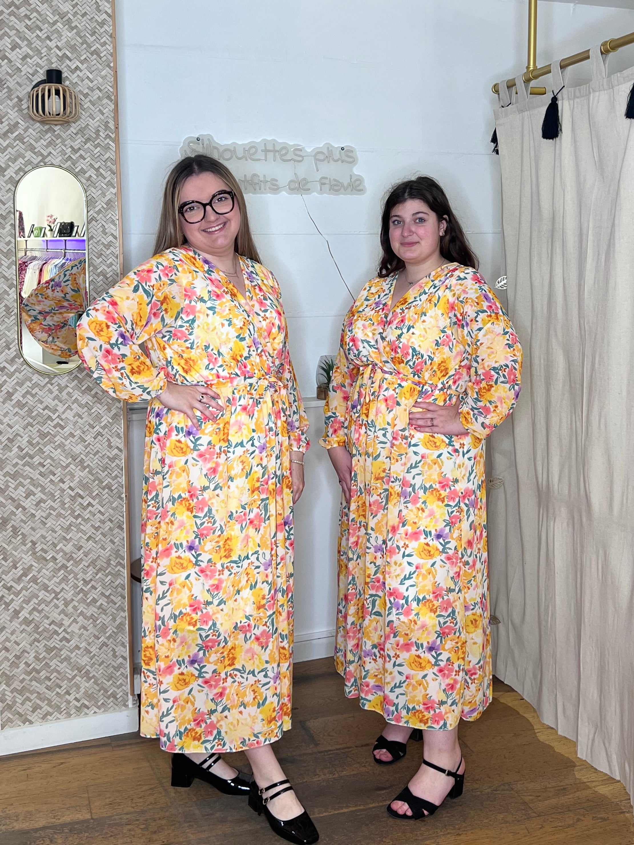 Robe longue jaune