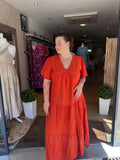 Robe longue terracotta