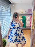 Robe bleu fleurs