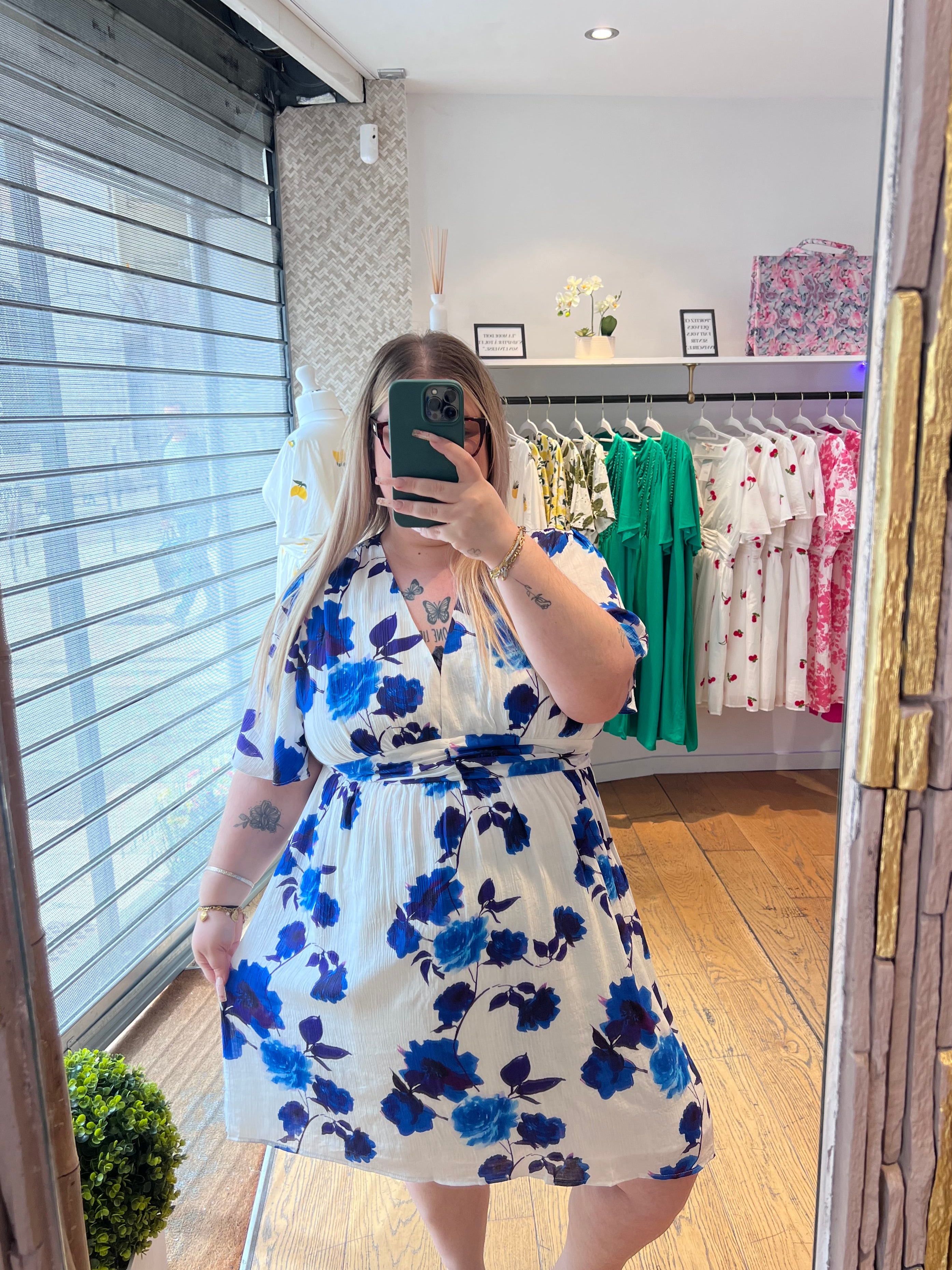 Robe bleu fleurs