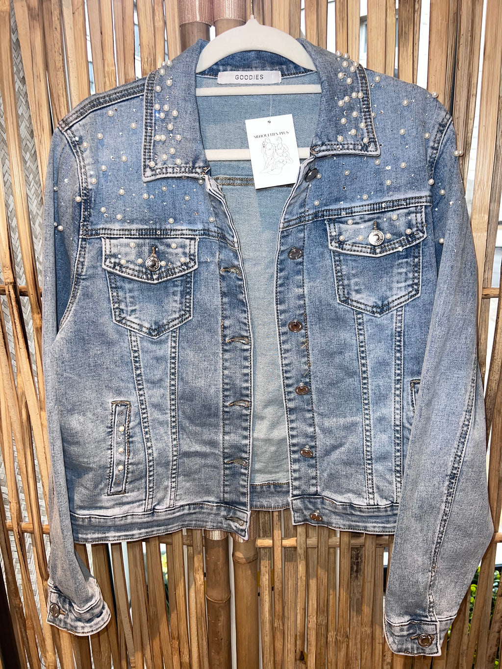Veste en jean perles