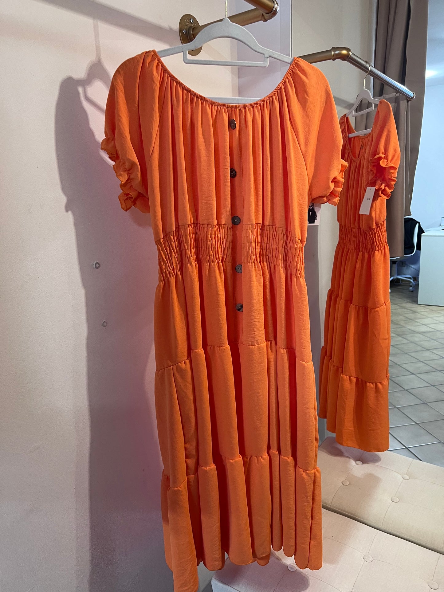 Robe courte orange