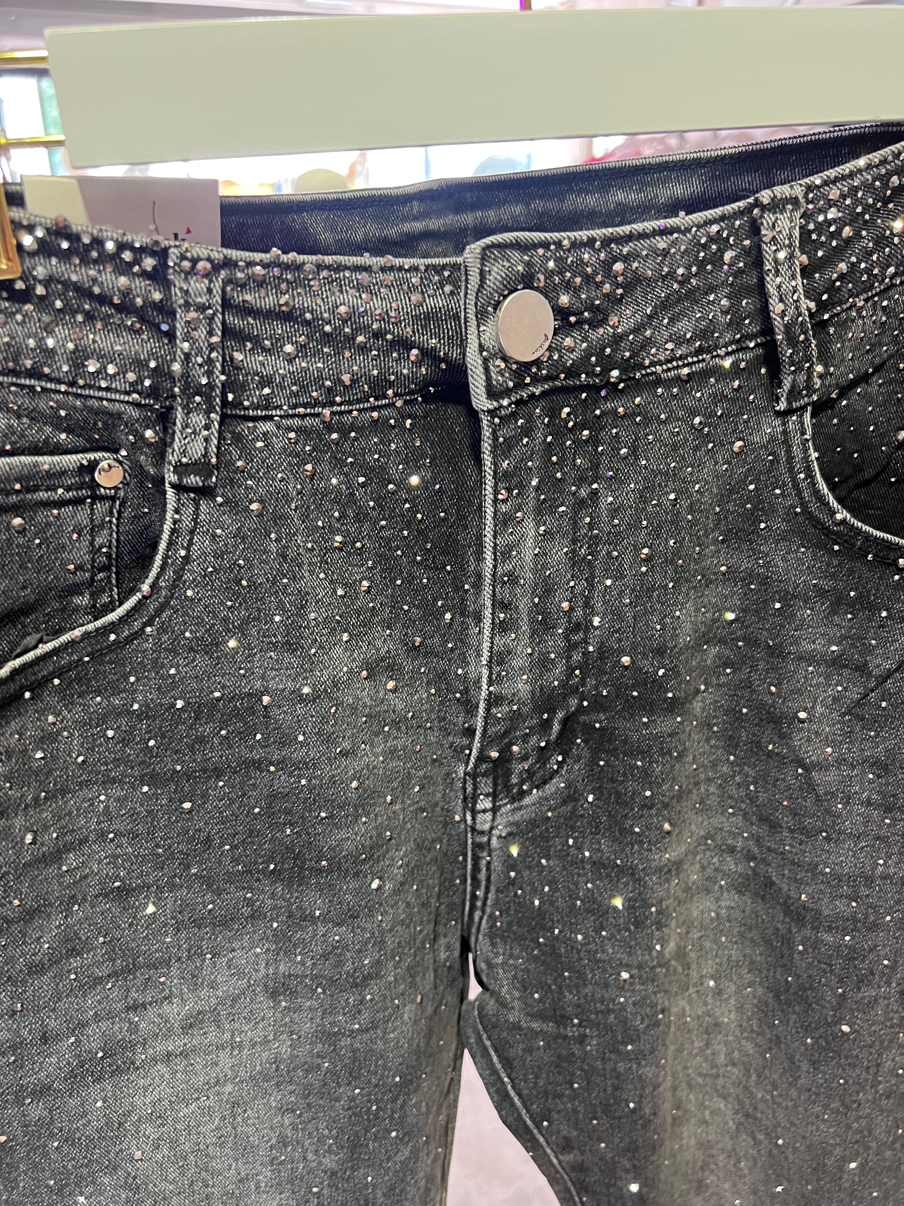 Jeans noir à paillettes