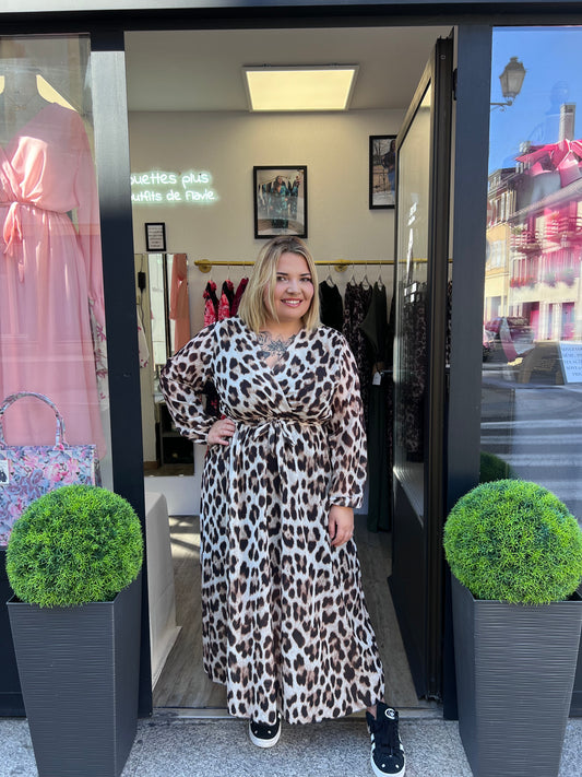 Robe longue léopard