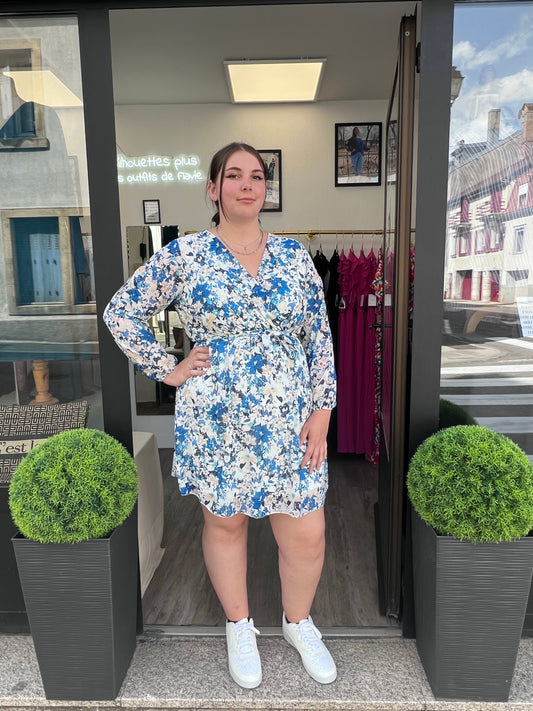 Robe motifs bleu
