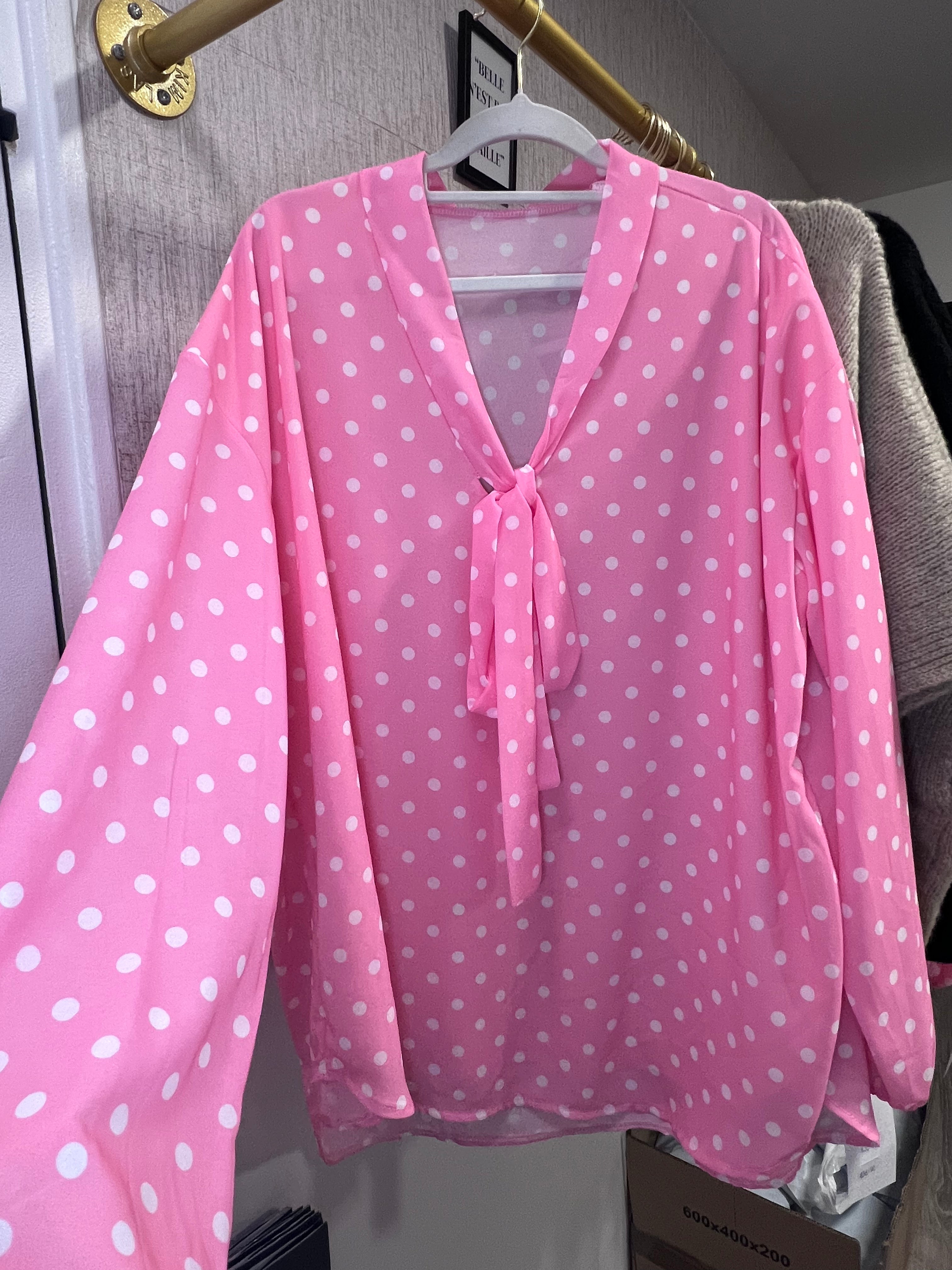 Chemisier rose à pois