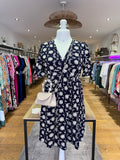 Robe fleurs bleu foncé
