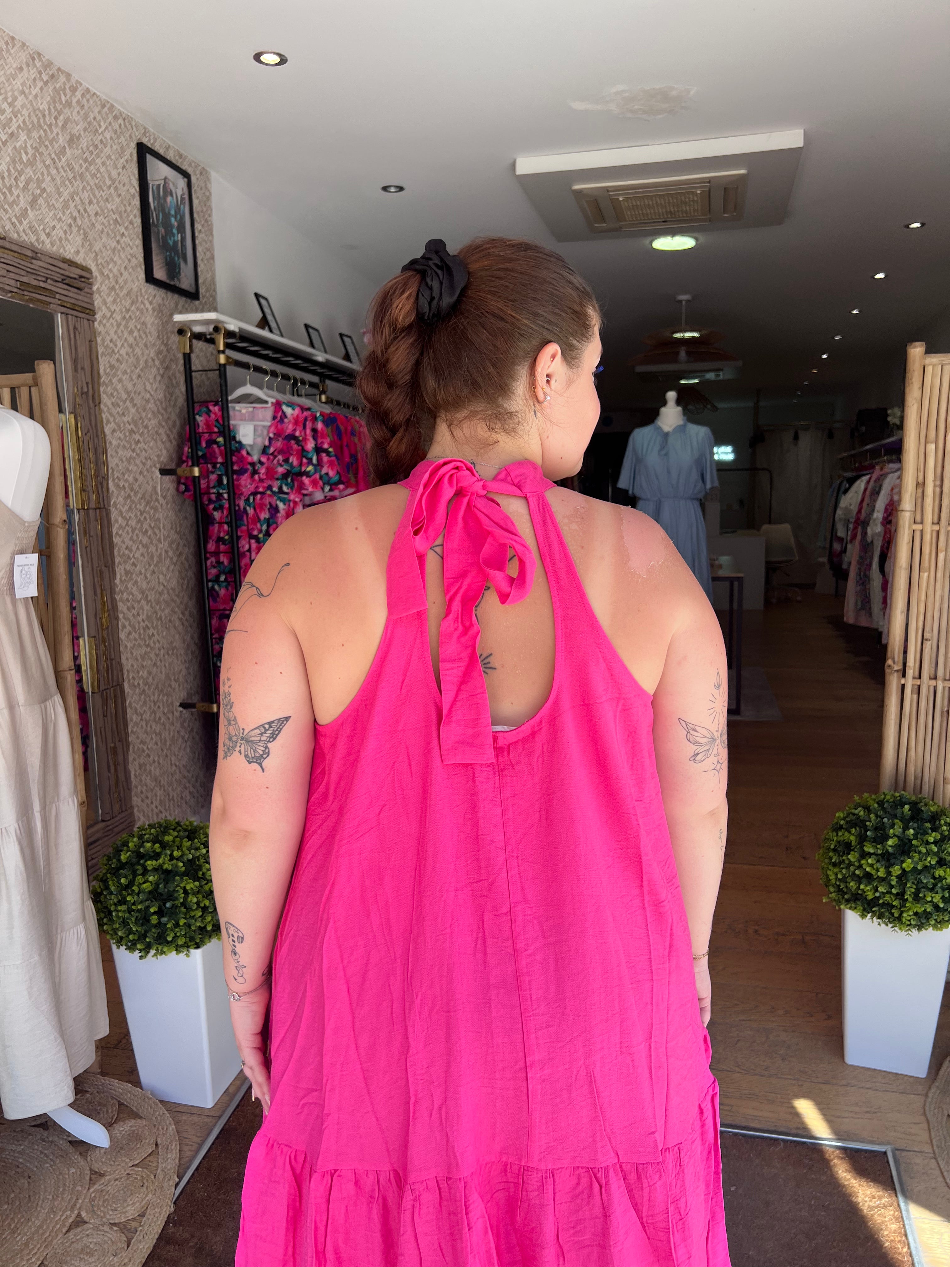 Robe rose dos nu